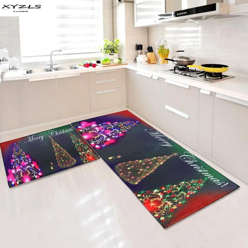 Рождественские коврики противоскользящая кухня столовая комната камин