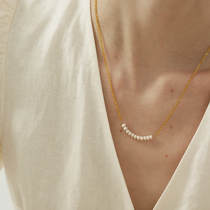 Peri'sBox Beaded Natural Freshwater Pearl Earrings Dainty Pearl Wrap Earrings for Women Minimalist Hoop Earrings 2020 Jewelry - Image 2