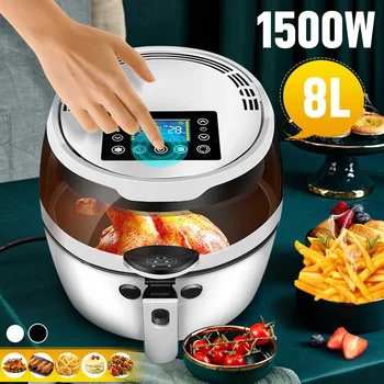 

8L 1500W Health Fryer Cooker Smart Touch LCD Airfryer Pizza Oil free Air Fryer Multi function Smart Fryer for French fries