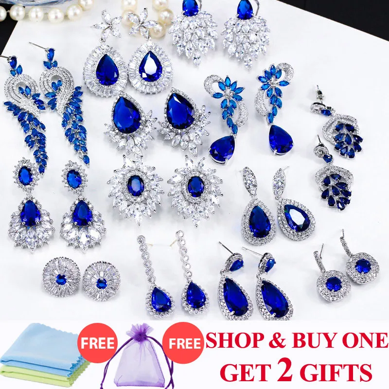 Женские серьги подвески в форме цветка темно синего цвета|Серьги-подвески| |