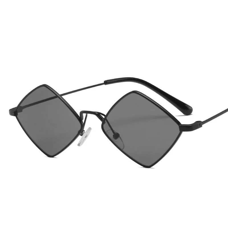 Elbru Retro Diamond Shaped Sunglasses Fashion Metal Irregular Sunshades Eyewear Male Female Colorful Lens Sun Spectacles Unisex 4