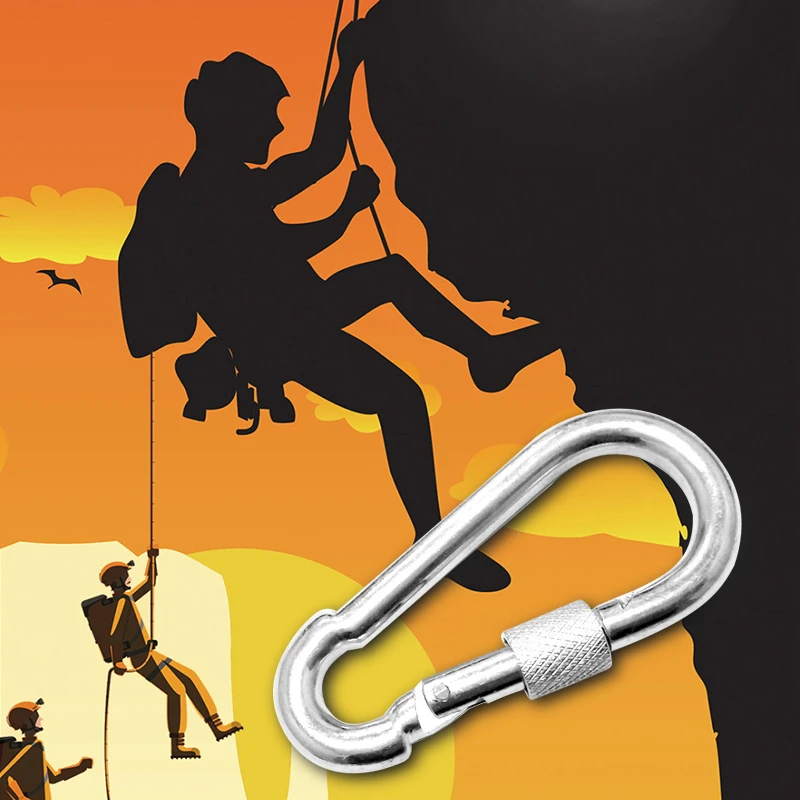 

Electro-galvanized Aluminum Alloy Carabiner Outdoor Spring Snap Clip Hooks Keychain For Climbing Camping Hiking