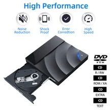 Внешний CD DVD диска USB 3,0 тонкий компакт-дисков DVD дисков RW записывающийся-, Скорость данных Передача USB Оптический привод плеер
