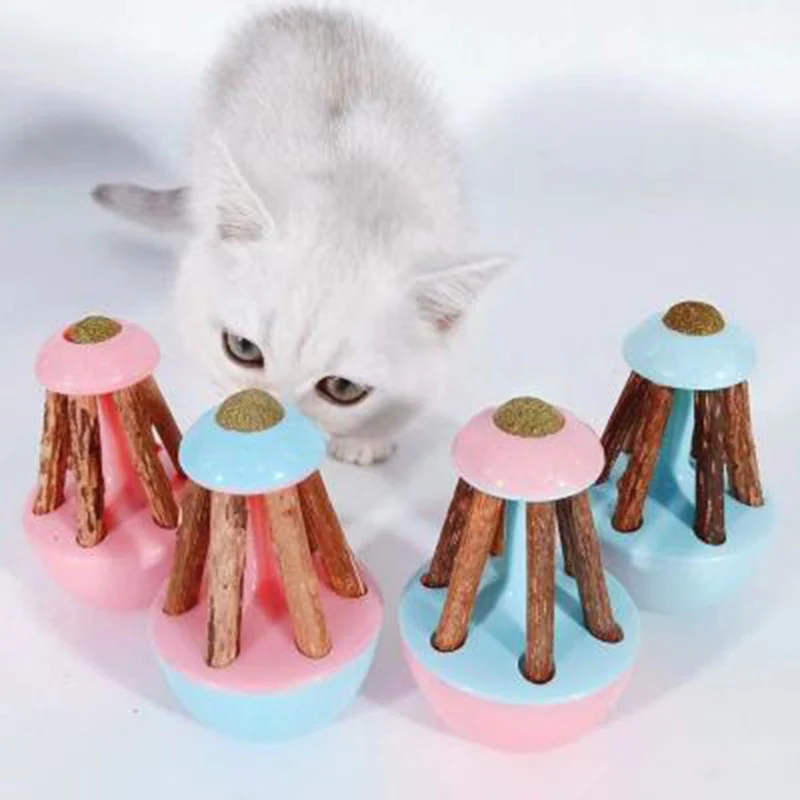 Кошки игрушки кошки тумблер с Silvervine палкой и Кошачьей Мятой самоиграющаяся игрушка для котенка чистки зубов FAS6