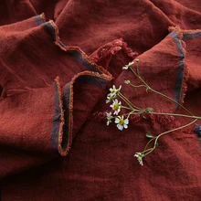 Высокая конец конопляная льняная ткань чистый цвет twill tissu новые осенние и зимние брюки-Ветровки материал