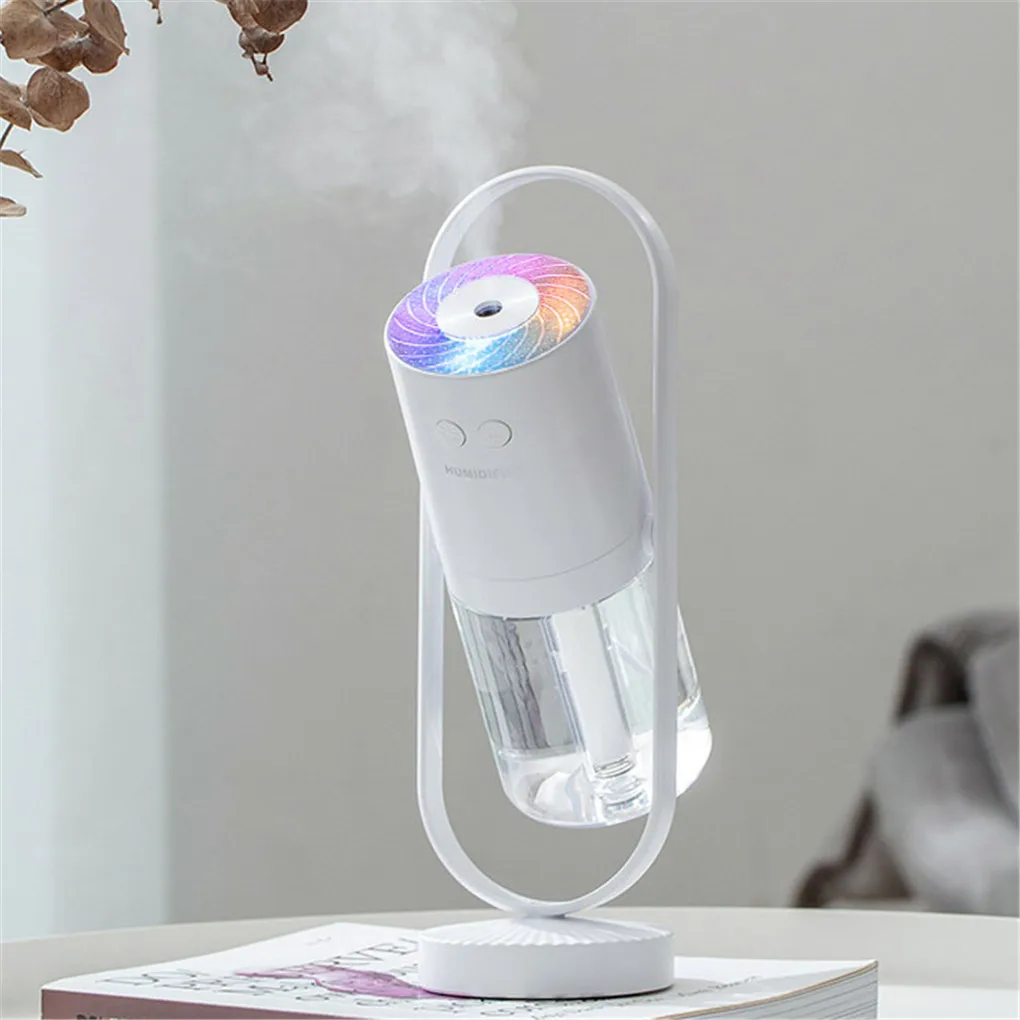 

Portable Mini Humidifier Air Freshener For Homes Cool Mist Rotating Desktop Atomizer Hydrating Device LED Night Light 200ml 1pcs