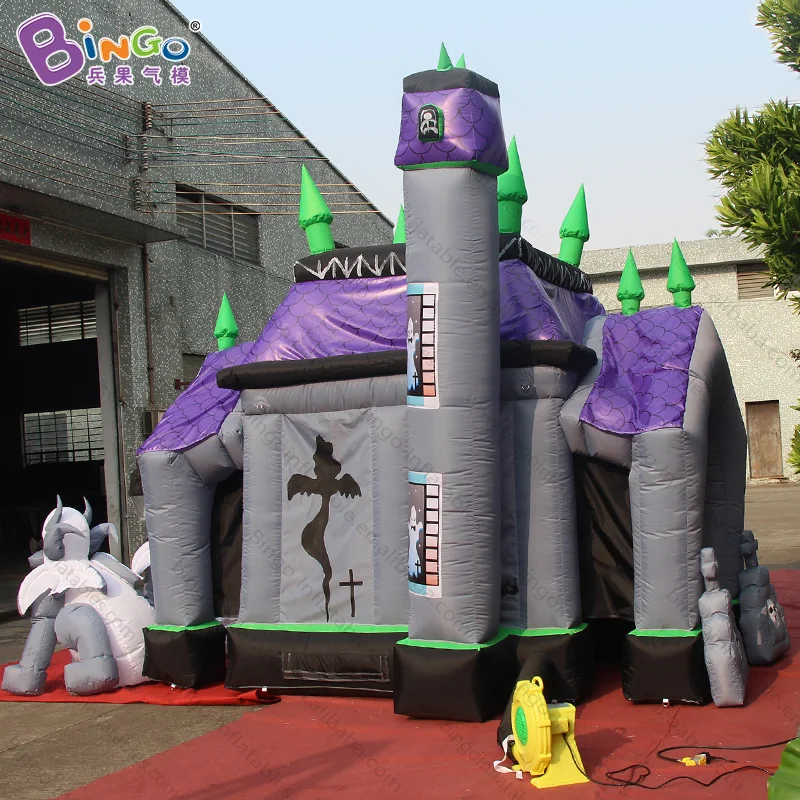 5*4* 4.2m Halloween digital-painted inflatable haunted house/customized Halloween decorated ghost house inflatable toys 4