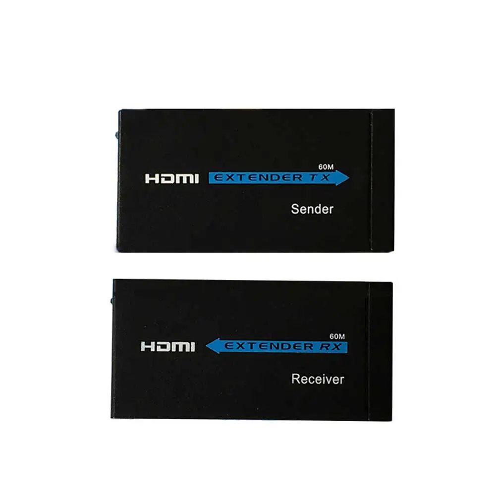 60 м HDMI удлинитель 1080P 3D HDMI мужчин и женщин сплиттер передатчик приемник TX/RX удлинитель по Cat5e/Cat6 кабель для ПК ТВ