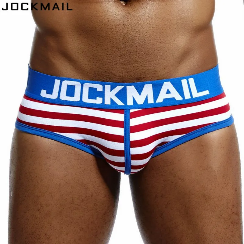 Трусы JOCKMAIL мужские в полоску Брендовое нижнее белье пикантные трусы слипы гей