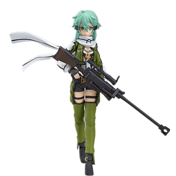 

13.5cm Sword Art Online Brinquedos Figma 241 Sinon Asada Sao 2 Action Figures Movable Joints Face Change Pvc Model Gifts Figures
