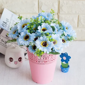 

Imitation Flowers Artificial Flower Silk Flower Plastic 6 Head Flat Chrysanthemum Indoor Decorative Flower Living Room Decoratio