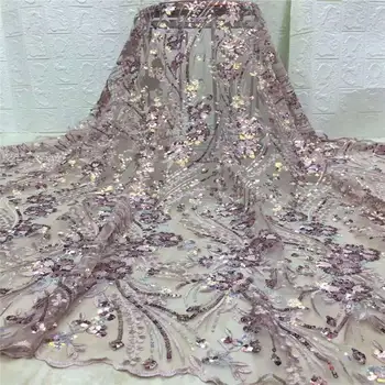 

mesh lace fabrics with sequins african sequin lace fabrics 2019 new arrival 5yard/piece free shipping ML44N114