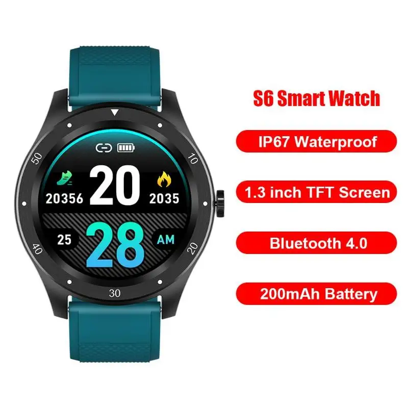 S6 Smart Watch Practical Operation Simple Conveninently Alarm Clock Remote Camera Call Message Reminder Sport Bracelet