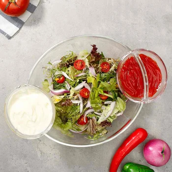 

New Plastic Fruits Snack Dish Salad Bowl Tableware Transparent Food Serving Container Bowls Kitchen Tools Tableware Dinnerware