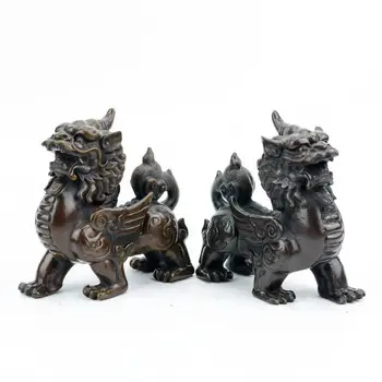 

Pure copper retro ferret furnishings a pair of handicraft antique home decorations