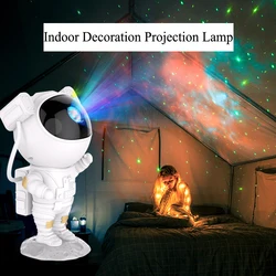 Astronauta bonito modelo fantasia céu estrelado colorido lâmpada de projeção decoração interior para o quarto romântico atmosfera sombra noite luz
