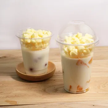 

50pcs High quality PET plastic transparent cup 12oz 400ml dessert cups yogurt cup pudding cup fruit cereal salad cup snack plate