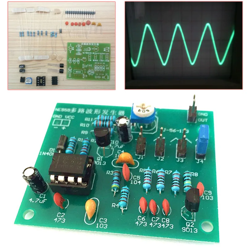 DIY Генератор сигналов квадратная волна синус треугольник многоканальный модуль NE555 аксессуары часть