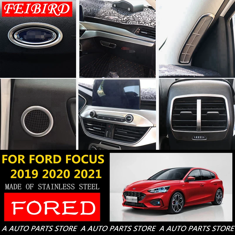 Matte Silver Style Interior Mouldings For Ford Focus 2019 -2021 STAINLESS STEEL Inner Door Armrest Window Lift Button Cover Trim