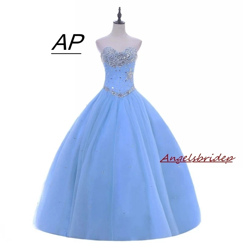 

ANGELSBRIDEP милое платье 16 Quinceanera 2021 сверкающие кристаллы Тюлевое бальное платье для дебютанта Длинные платья 15 лет
