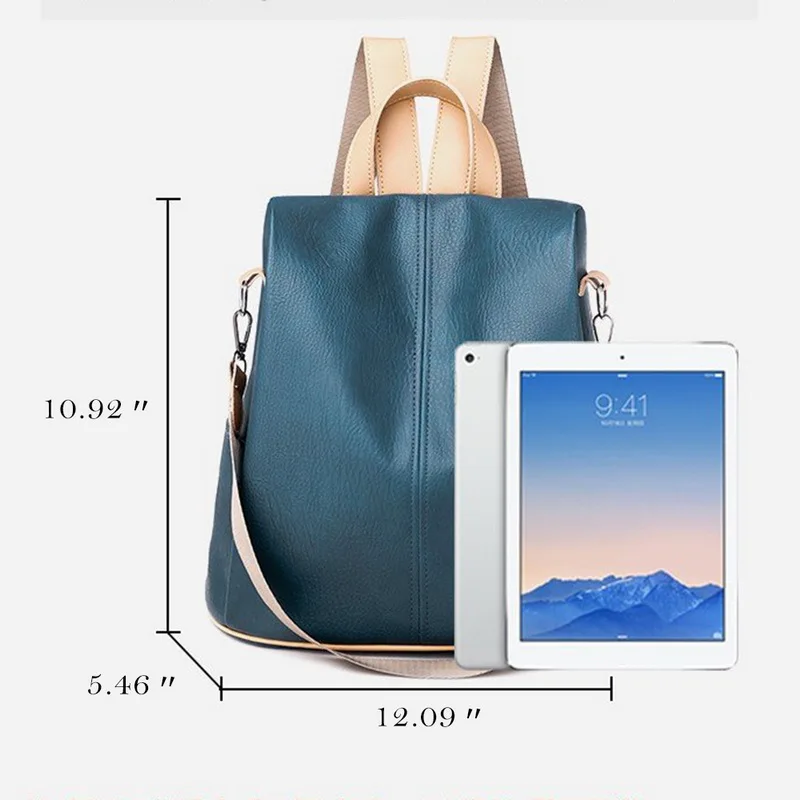 Женский рюкзак, лаконичный рюкзак с защитой от кражи, двухсторонний школьный рюкзак, водонепроницаемая сумка через плечо для девочек, сумки, рюкзак для женщин, рюкзак