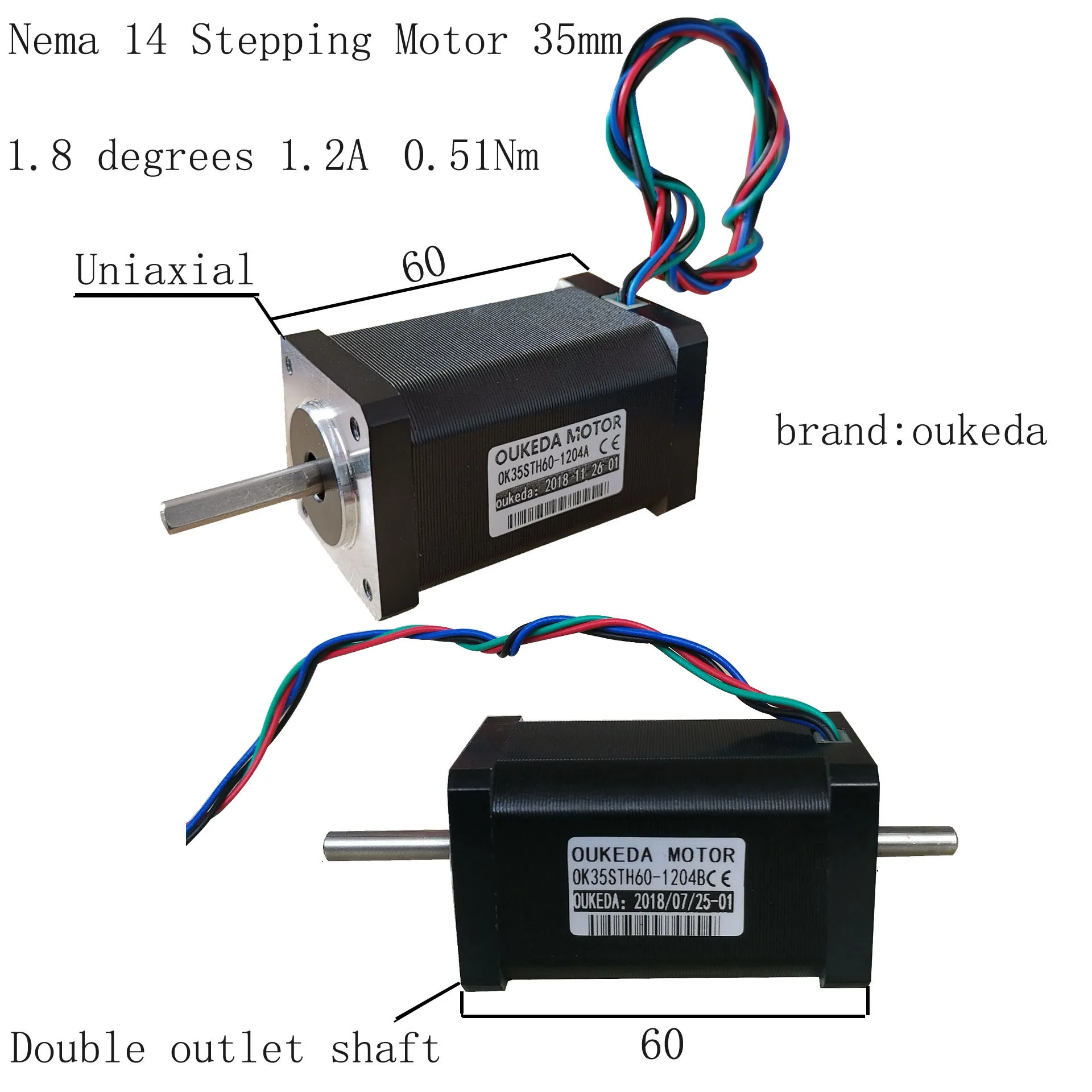 Single-axis / dual-axis 0.51nm, extended body 60mm, 35 two-phase hybrid motor