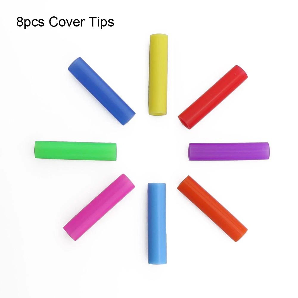 8pcs Silicone Tips 5 шт. высокое качество металла питьевой соломы 18/10 Нержавеющая сталь соломы смузи многоразовые соломенная шляпа с Чистящая Щетка для кружек 20/30 унций - Цвет: 8pcs Silicone Tips