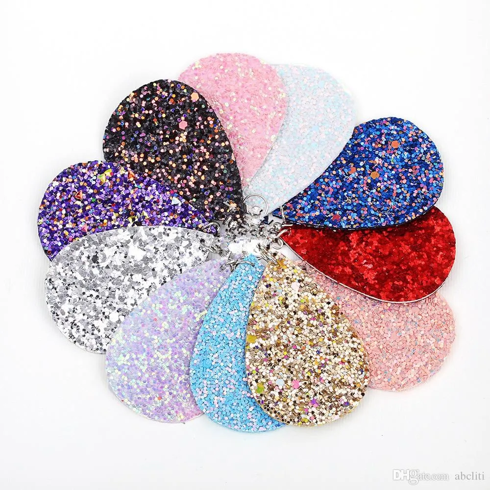 Оптовая цена с блестками серьги фурнитура имитация кожи слеза женские