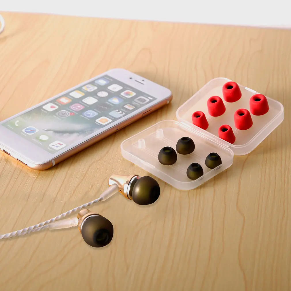 Headphones Memory Sponge/Silicone Ear Cap Ear Bud Earphone Headphone Replacement In Ear Bud Tip Cap Cover 6 pairs