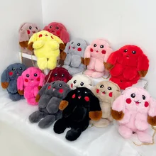 

Fashion Pokémon Plush Bag Cute Pikachu One Shoulder The Chain Diagonal Bag Kawaii Doll Trend Bag Children's New Year Gifts Toys