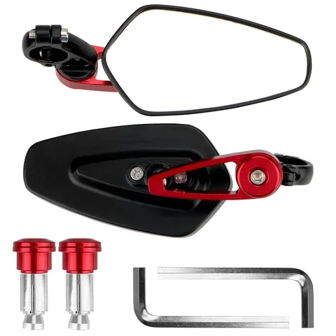 Adjustable 7/8" 22mm Bar End Rear Mirrors Motorbike Scooters Rearview Mirror Side View Mirrors For Cafe Racer 2Pcs/set