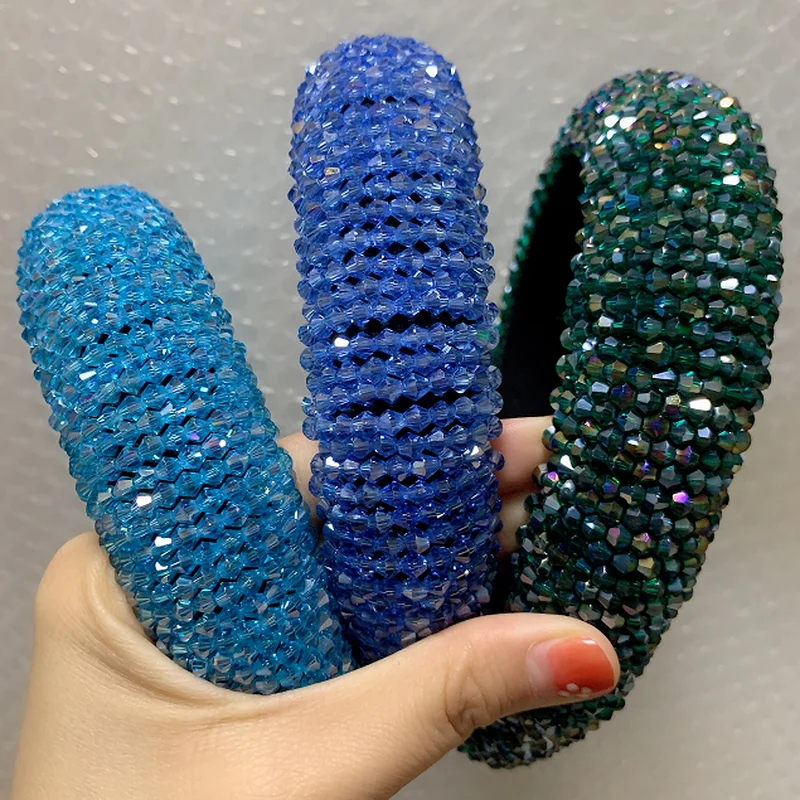 Роскошные аксессуары для волос с полными кристаллами обручи блестящие женщин