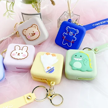 

Cute cartoon wallet keychain change box keychain pendant silicone dinosaur animal keychain creative bear pendant birthday gift