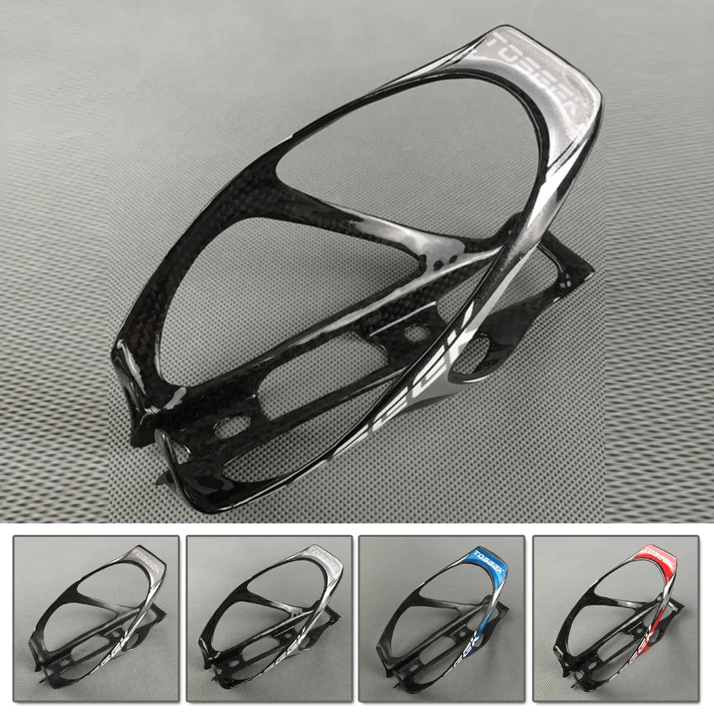 TOSEEK Carbon Fiber Bike Bottle Cage MTB Mountain Bike Water Bottle Holder Black