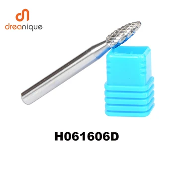 

5pcs/lot Tungsten carbide H Flame 6*16mm rotary burr file cutter grinding and abrasive tools H061606D 6mm shank milling tools