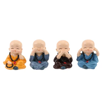 

4pc/set Creative Cute Monk Type:car interior decoration It Car Seat Ornament Car Acessories Home Decor Resin Funny Kid Doll Gift