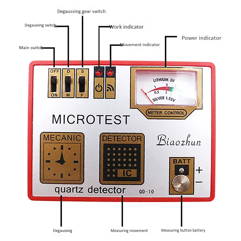Размагничивание/измерение батареи/пульс/кварцевый тестер машина часы инструмент для обнаружения емкости батареи