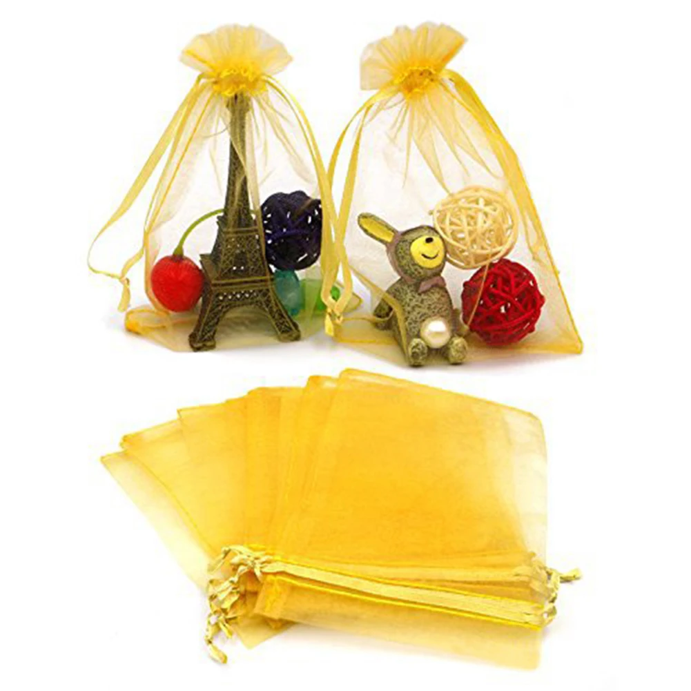 100 шт./компл. мини разноцветные шнурки для конфет и ювелирных изделий сетчатый мешок для хранения Контейнер для вечерние упаковочные подарочные пакеты