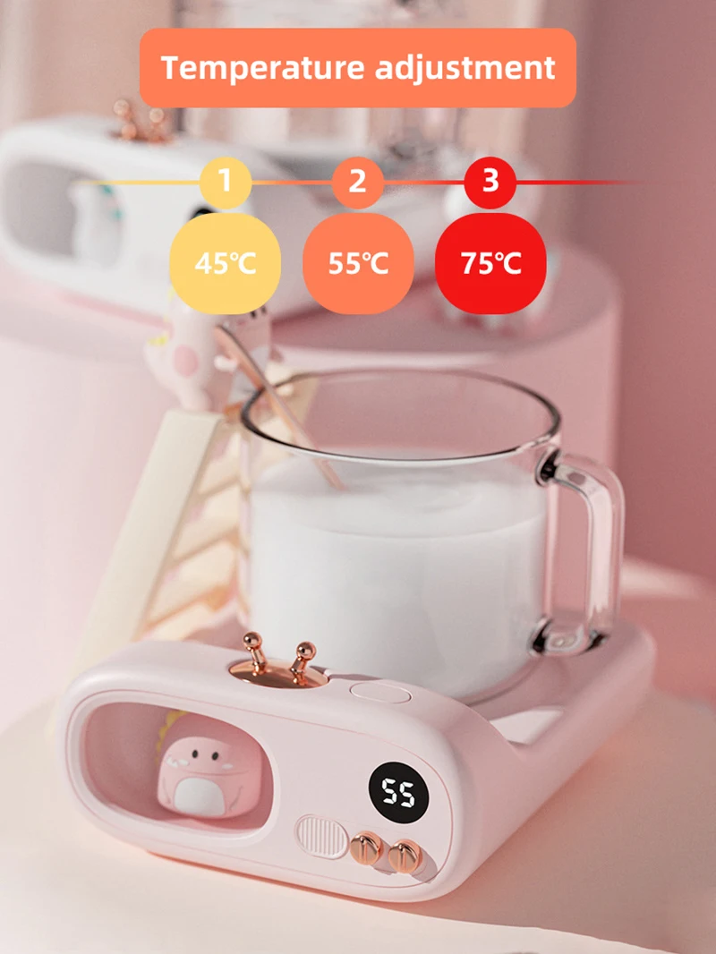 110-220V Cup Heater Coffee Mug Warmer Cute Pet Heating Coaster Smart Thermostatic Heating Pad Hot Plate Milk Water Coffee Warmer