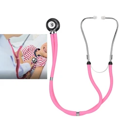 Portable Medical Lightweight Aluminum Alloy Dual Head Acoustic Stethoscope Device Stethoscope Equipment Doctors Nurses Tool Pink