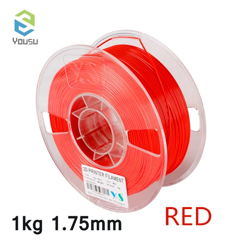 1kg RED Yousu рекламная Высококачественная 1,75 мм 1 кг 3D нить для FDM 3D принтера, 3D Ручка, нить для бедер, много цветов, почта из России - Цвет: 1kg RED