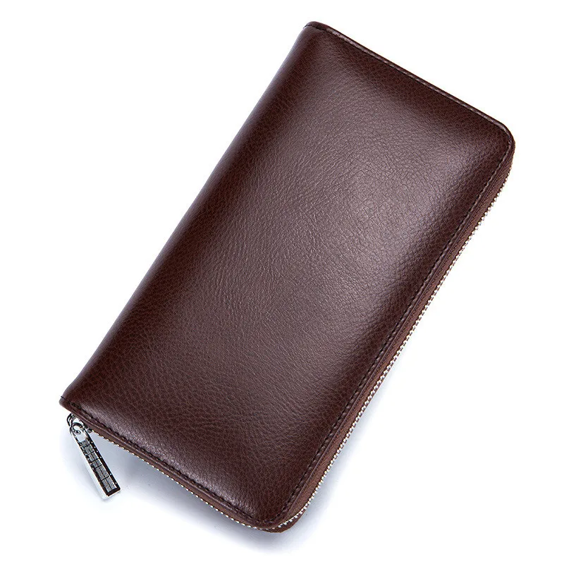 

Women Wallet Split Leather RFID Blocking Credit Card Holder Men Anti Theft Travel Passport Long Purse Ladies Card Holder Wallets