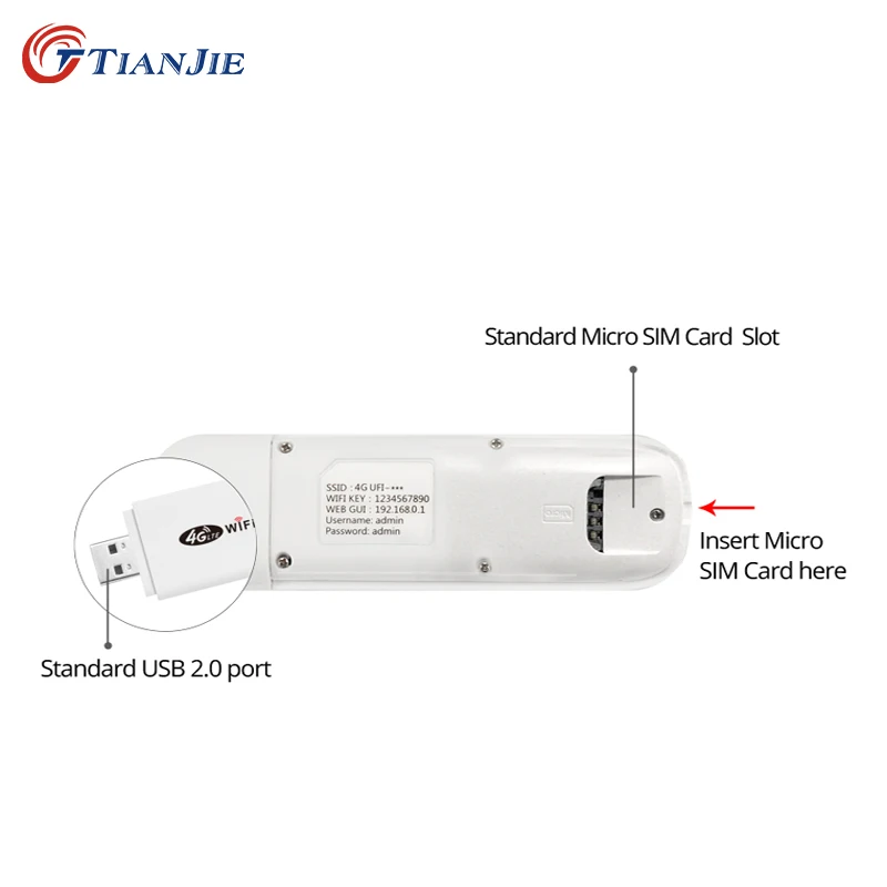 TIANJIE 4G модем USB ключ мобильный 150 Мбит/с сетевой адаптер Cat 3 широкополосный