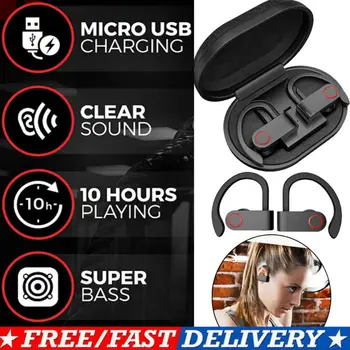 

Wireless Sports Gym Headsets Bluetooth Stereo Sweatproof Earphones Bass HiFi Music Headphones