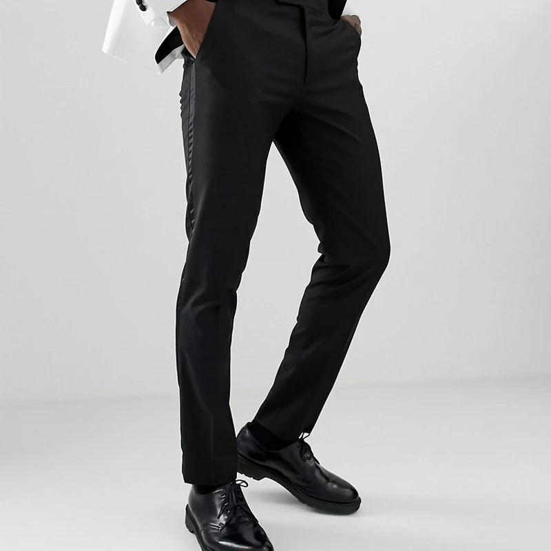 black suit trousers men's