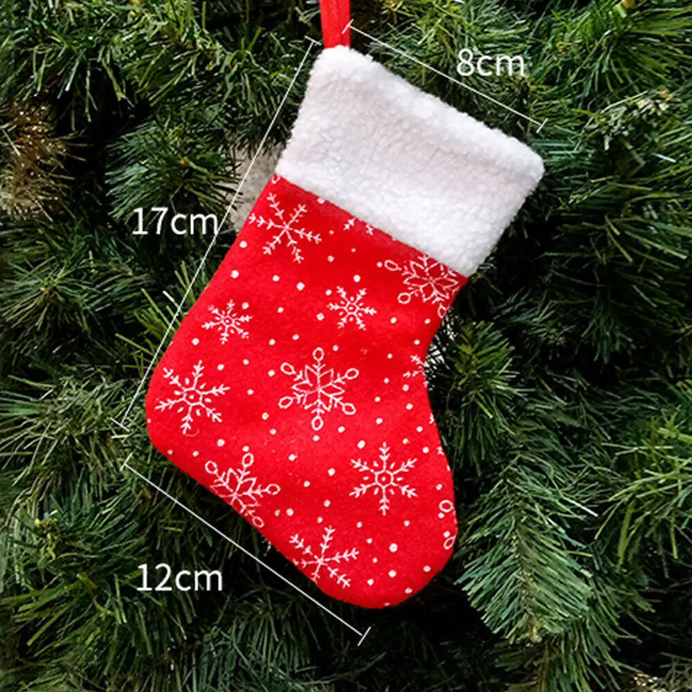 Большие Рождественские Чулки Подарки ткань с Санта-Клаусом и оленем носки Рождественский милый мешок для подарков для детей камин украшения для рождественской елки - Цвет: 6