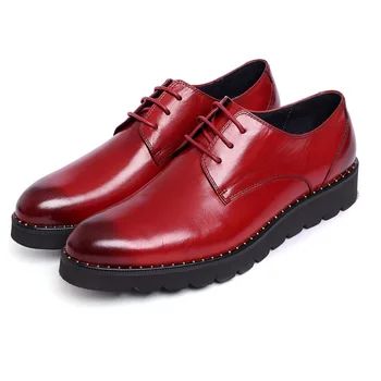 

Men Shoes Leather Shoes Men's Men's Formal Wear Leather Shoes Leather High Oxfords Round Toe Oxfords Chaussure Homme Cow Leather