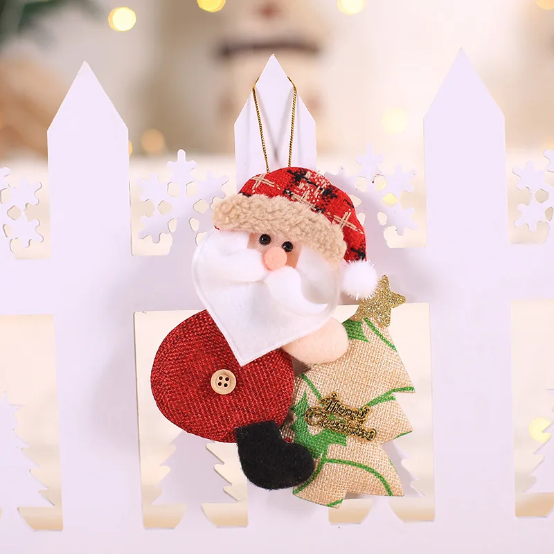 Рождественские украшения орнаменты Санта Клаус Снеговик Медведь елка Рождественская елка украшения Висячие Подвески из ткани куклы детские игрушки - Цвет: Santa Clause