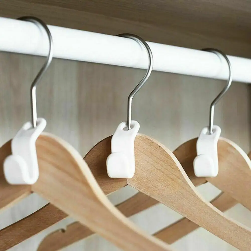 50Pcs Ultralight Mini Clothes Hanger Connector Cascading Hooks White Closet Hooks Hat Bag Hanger Wardrobe Closet Organizer clothes hanger clothes rack storage hanger hook