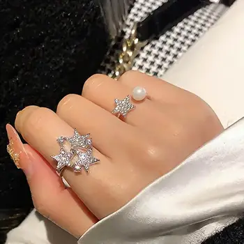 

Fashion Rhinestone Stars Rings For Women 2020 New Jewelry Delicate Ring Adjustable
